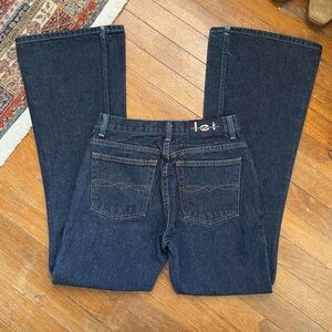 Y2K 2000s Vintage L.E.I. Dark Wash Denim Flare Jeans 26” Waist Retro Boho